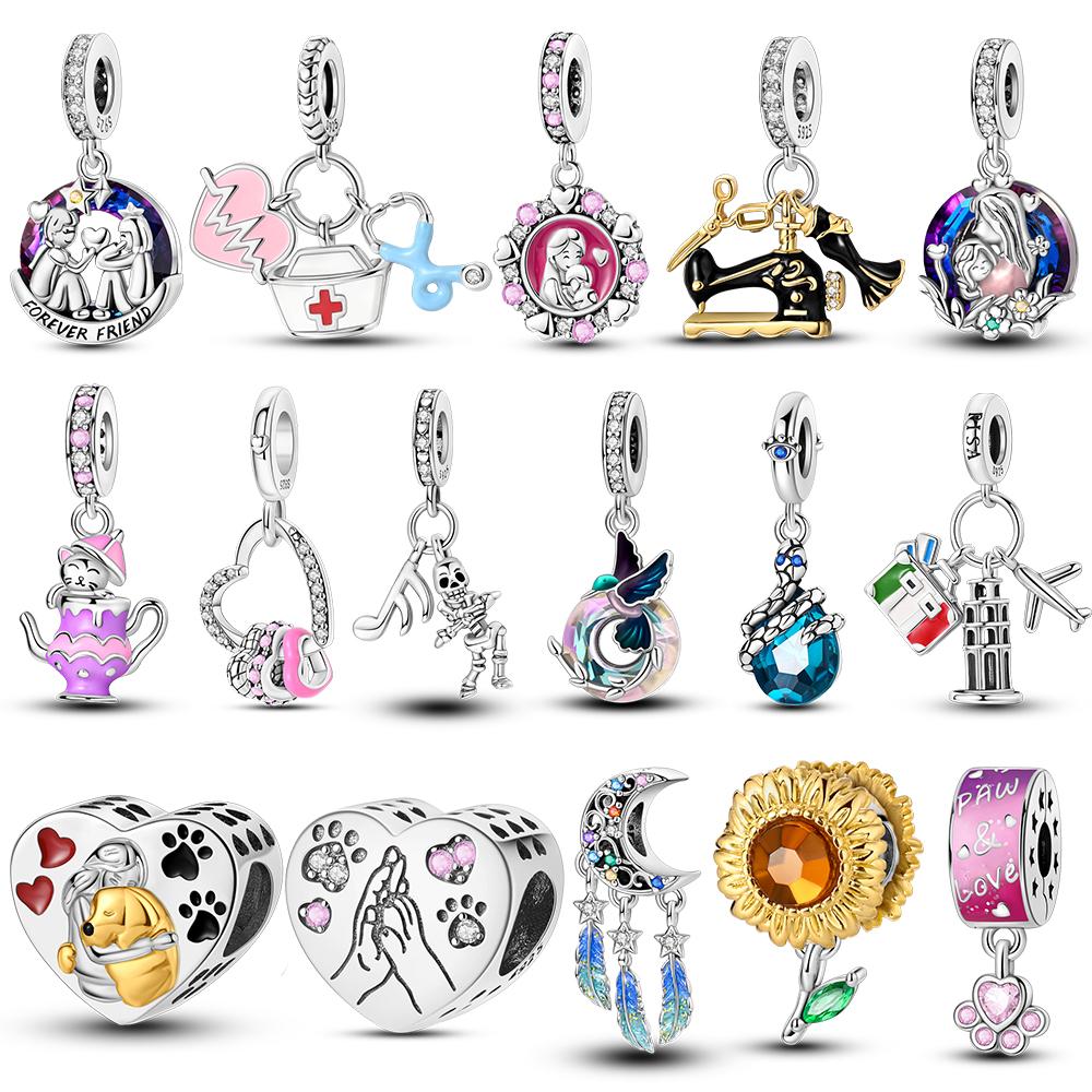 New In Charms Pendant Beads Copper Fit Original Bracelet Jewellery For Women Diy Party