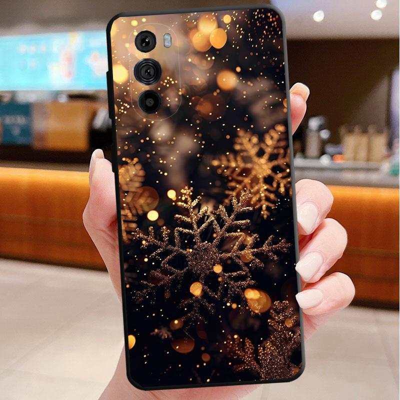 Phone Case For Motorola Edge 50 40 Pro 60 50 40 30 Ultra Neo Fusion Moto G Play G Stylus G Power G Winter Christmas Snowflake