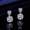 Korean Geometric Zircon Copper Earrings: Fashionable, Simple Round Design for Women