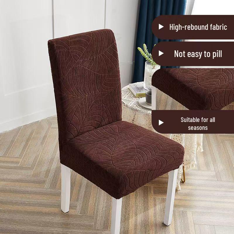 High-Grade Elastic Jacquard Chair Cover for Dining Table - Universal Fit with Cushioned Backrest & Seat Protection