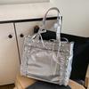 Sac fourre-tout à bandoulière grande capacité polyvalent pour étudiants vêtements livre tendance été femme transparent sac pour bébé