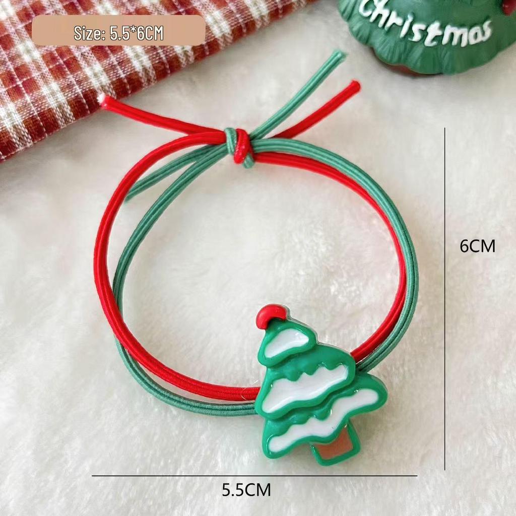 Festive Reindeer & Santa Hair Tie: Christmas Ponytail Rubber Band
