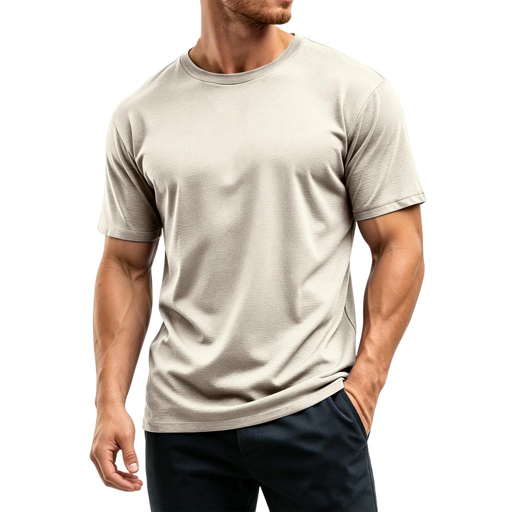 Men’s Short Sleeve Crew Neck T-Shirt Classic Fit Soft Breathable Lightweight Basic Tee for Everyday Wear