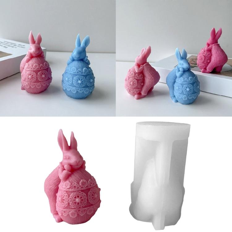 3D Rabbit Candle Soap Mould Handmade Candles Aroma Wax Soap Molds for Decoration