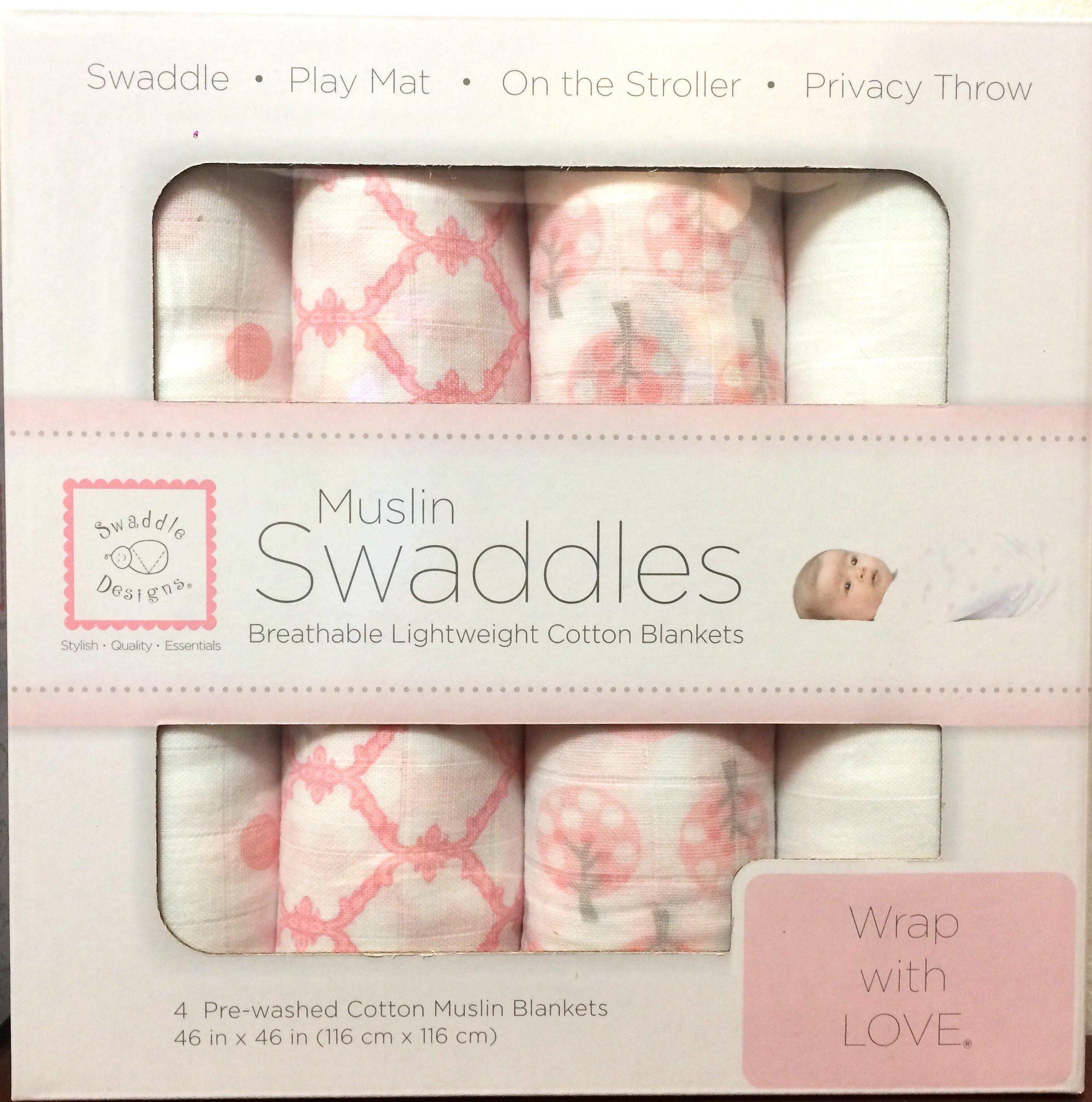

Swaddle Designs Swaddle Muslin Pink Set 4 шт рожевий