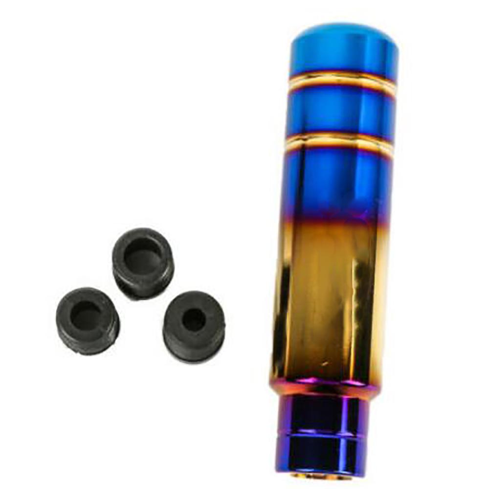 Aluminum Burnt Blue 13CM Car Gear Shift Knob Shifter Lever With 3Pcs Adapters