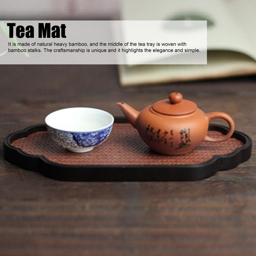 Mat   Bamboo Small Tea Tray Tea Plate for Teawares Teaset Saucers Tea Ceremony