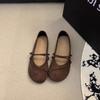Cute Round Toe Ladies Footwear Retro Spring and Autumn Slip-on Shoe Quick Delivery 39 Korean Style Y2k Young Women's Flat Shoes