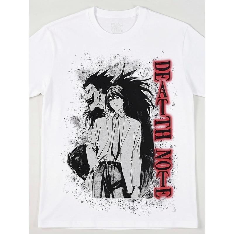 Men'S D Death N Note Goat Crew Anime T Shirt Iconic Logo Small Size Casual Round Neck Machine Washable All Season Wear for Music Fans Daily Outfits