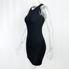 Sommer Ärmellos Sexy Tasche Hüfte Kurz Kleid Einfach Schlankmachend Tanktop O-Ausschnitt Mini Kleider Basic Mode Bodycon Party Elegant Kleidung