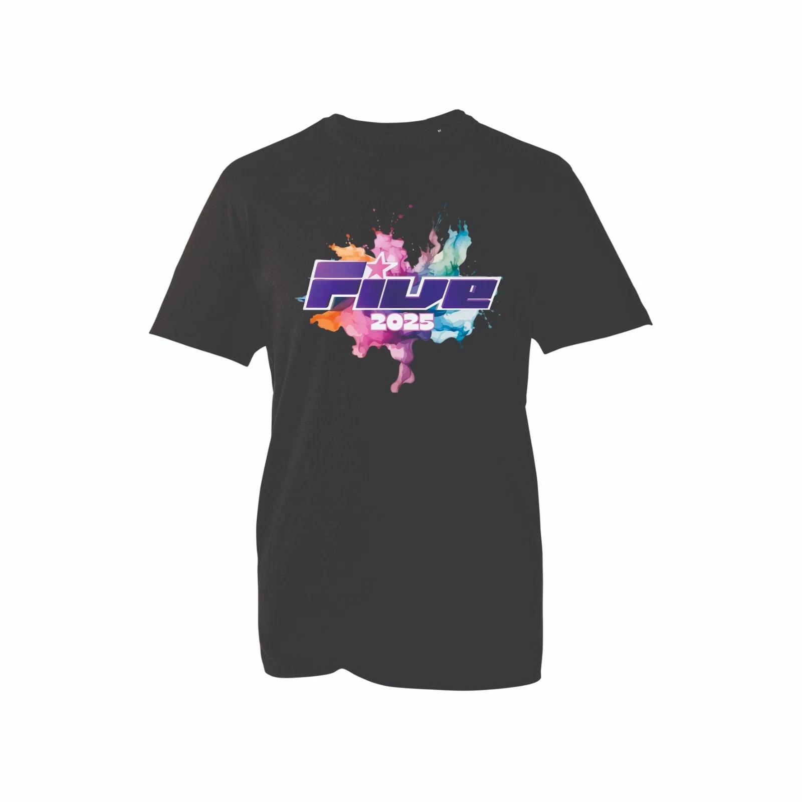 Focus on Year/Event 2025 FIVE Event T-shirt - Abstract Paint Splash Art Tee L