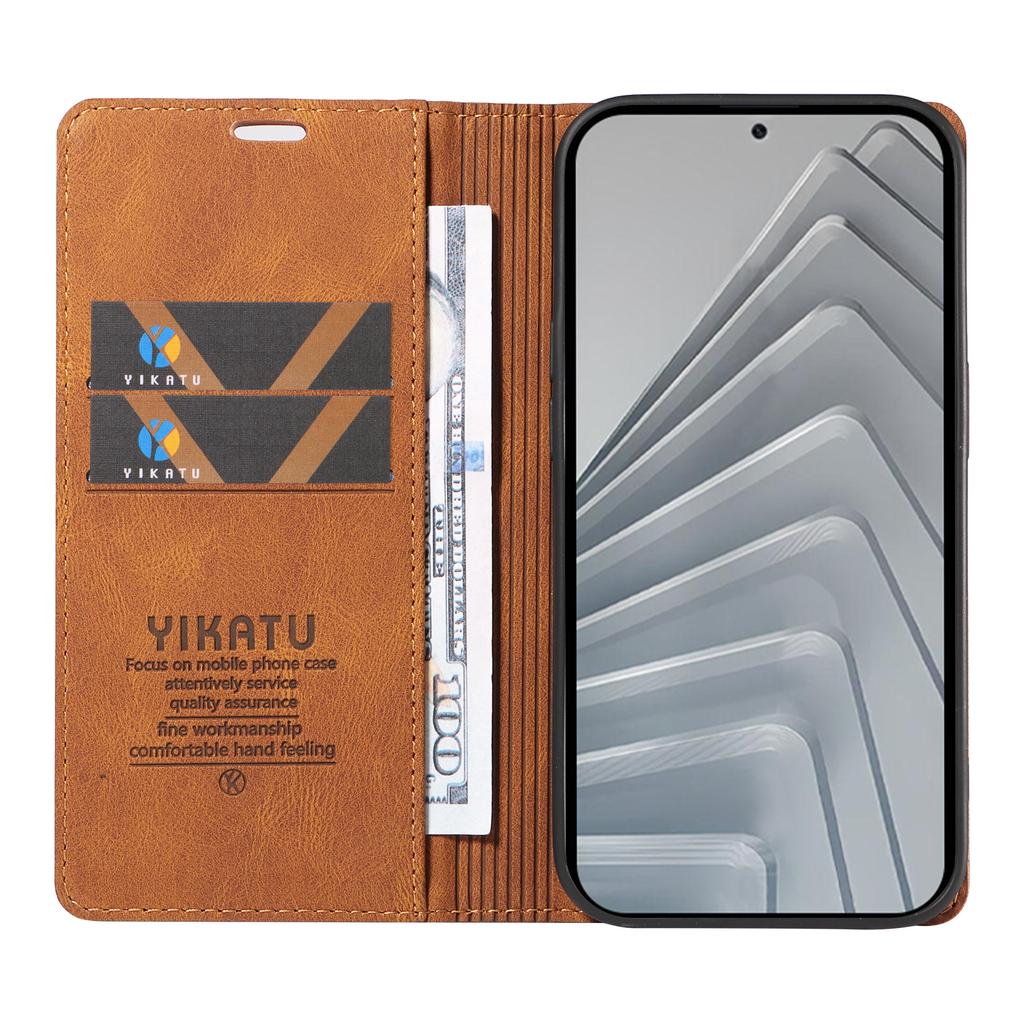 For Xiaomi Redmi Note 14 4G (164.84mm) Leather Cover YIKATU YK-004 Skin-Touch Wallet Phone Cases