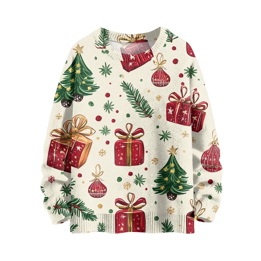 Christmas Day Sweatshirts For Children Boys And Girls Knit Sweater Cute Shirt Fall Crewneck Pullover Tops