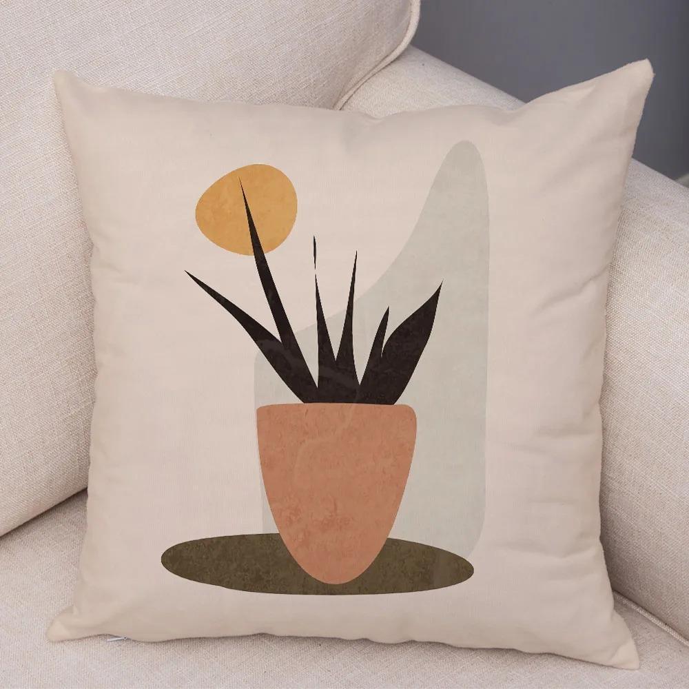 Simple Illustration Style Pillowcase Interior Decoration Office Living Room Home Pillowcase