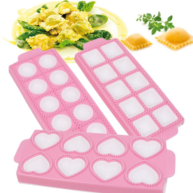 Ravioli Mold Ravioli Maker Plastic Dumplings Mold Heart Round Square Shape Dumplings Maker Kitchen Pastry Tool