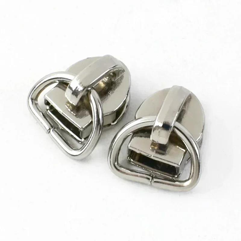 10/20/30Pcs Meetee 5# Zipper Slider for Nylon Zips D Ring Zip Puller Clothes Bag Zippers Head Repair Kit DIY Sewing Accessories