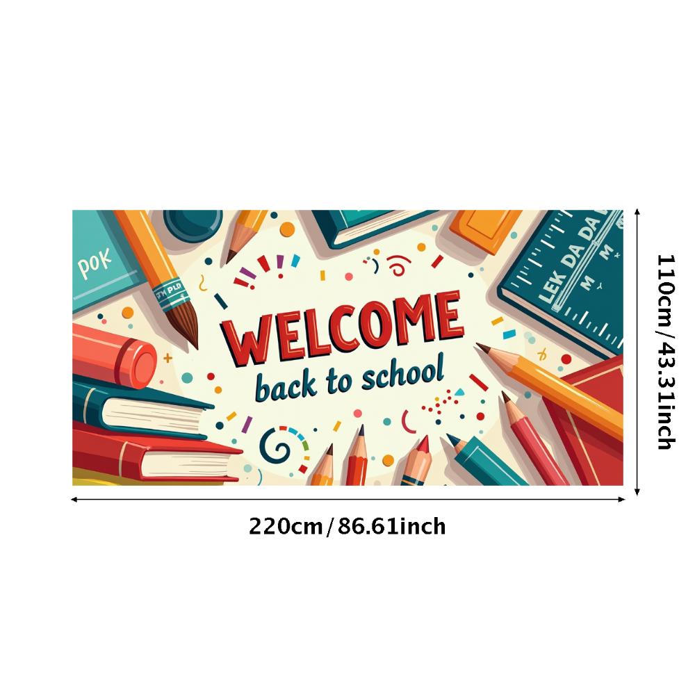 Willkommen zurück zur Schule Banner Hintergrund für Klassenzimmerdeko Kinder Schulfest Veranstaltung Hintergrunddekorationen Foto-Requisiten