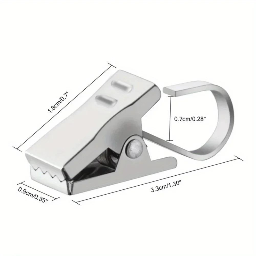 10PCS Multifunctional Stainless Steel Curtain Hook Clips Super Load-bearing Shower Door Curtain Hook Clip Window Accessories