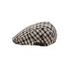 Daks Brown Check Leather Adjustable Strap Hunting Cap Dbhe5el01w2