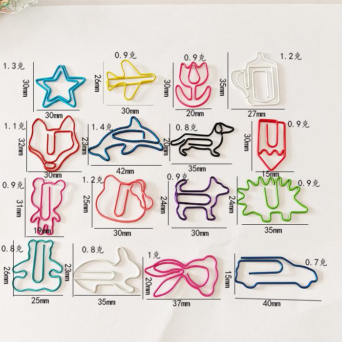 20pcs/pack Colored Animal Paper Clips, Plastic Cartoon Paper Clips, Creative and Cute Cartoon Metal Paper Clips