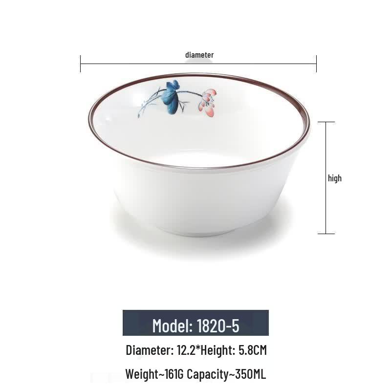 Bozhen Craftsman Melamine Commercial Noodle Soup Bowl - Blue Lotus