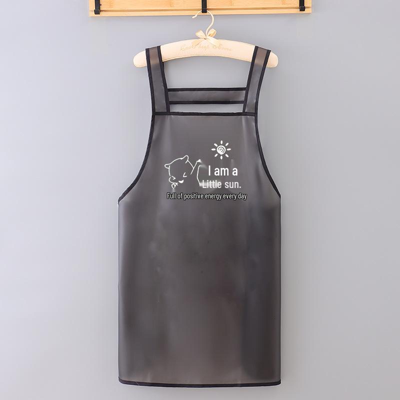 New Transparent TPU Apron: Waterproof, Oil-Resistant, Dirt-Resistant Cartoon Protective Waist Cover.