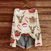 Women's Christmas Print Lightweight Sweater, Casual Long Sleeve Knit Pullover for Holiday