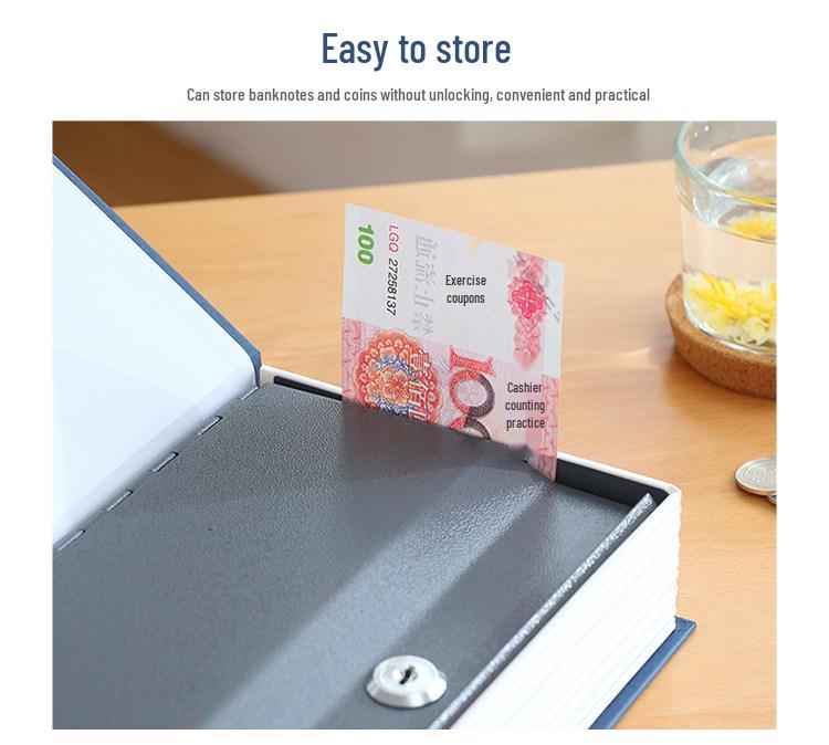 Creative Iron Book Safe: Password Protected Money Storage Box for Home or Office.