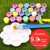 Children's Waterproof Acrylic Paint Set: 24 Colors, Brushes, Watercolor, Hand-Painting, Kindergarten Art Supplies