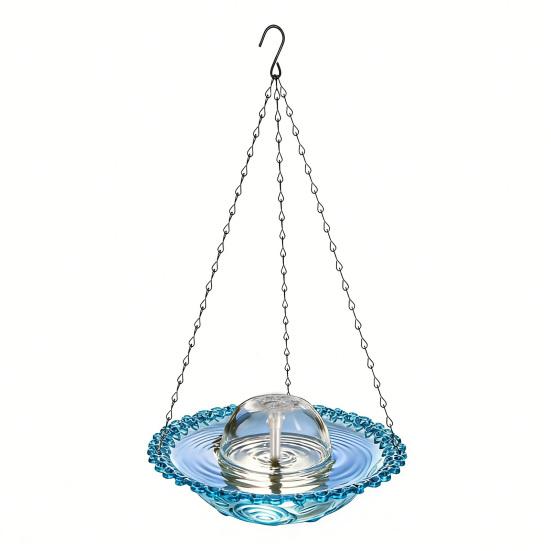 USB-Powered Fountain Bird Bath Hanging Bird Bath Fountain Outdoor Hummingbird Feeder Bath Bowl Attracts Wild Birds for Garden Decoration