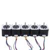5pcs Nema 17 Stepper Stepping Motor Drive Control 2 Phase 1.8 Degree 0.9A 0.4N.M 42mm with Ld Cable 3D Printer/CNC Accessory Replacement