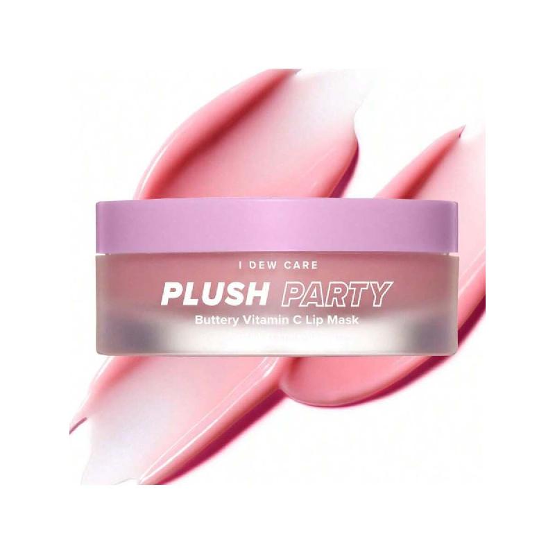 

I Dew Care Нічна маска для губ - Plush Party | Маслянистий вітамін С, Зволожувальний бальзам, З маслом какао для сухих губ, Ефект скляної шкіри, 12 г
