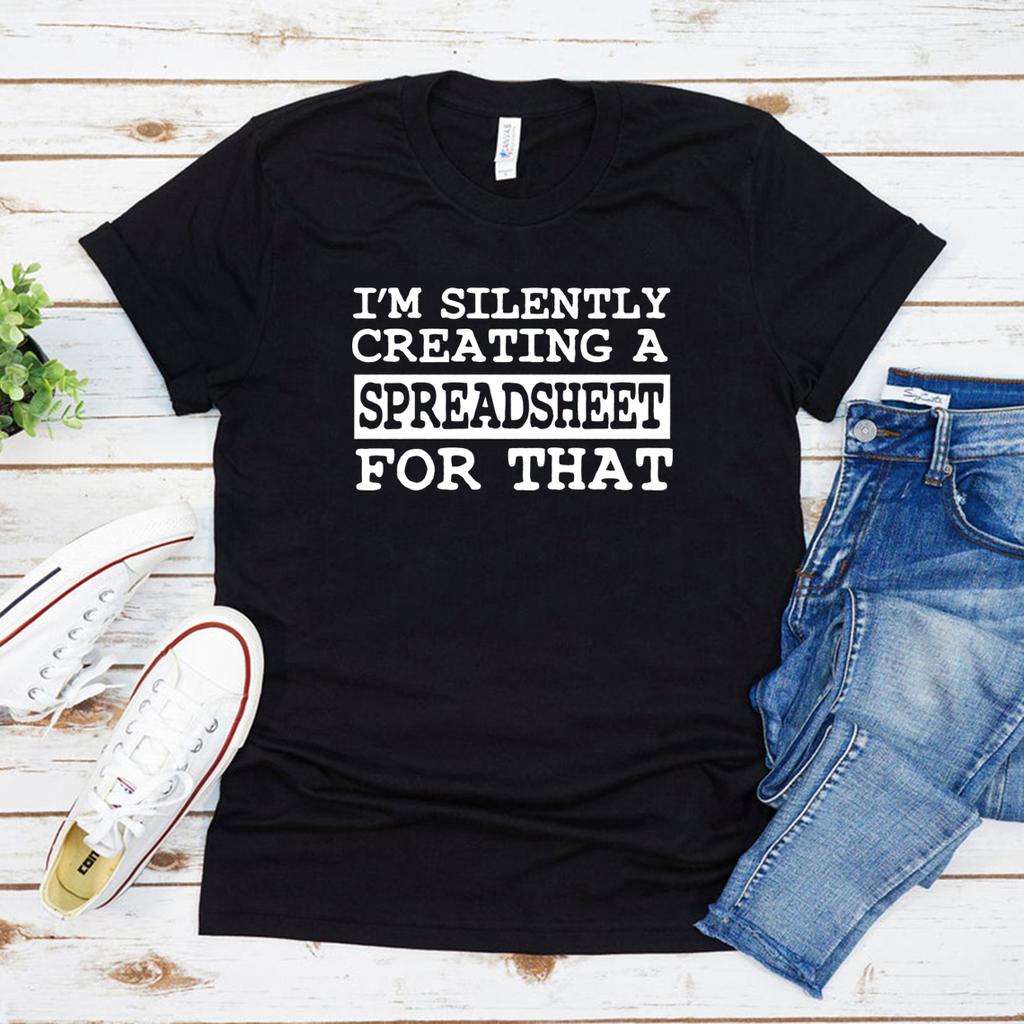 Creating Spreadsheet for That TShirt Data Analyst Tshirt Office Worker Tee Women Graphic T Shirts Short Sleeve Casual Tops