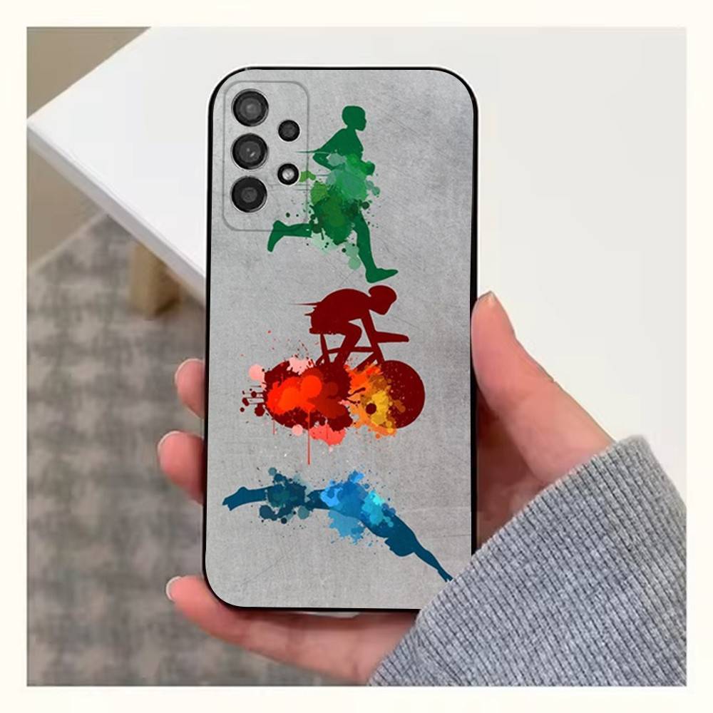 

Swim Bike Run Triathlon Case For Samsung S10,Plus,S9,S22,S25,Ultra,S24,S21,S20,S23,FE,Lite,Soft Silicone Black SamsungS10lite