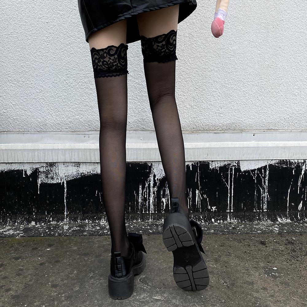 Silicone Non-Slip Over-the-Knee Lace Stockings - Sexy, Cute, Ultra-Thin