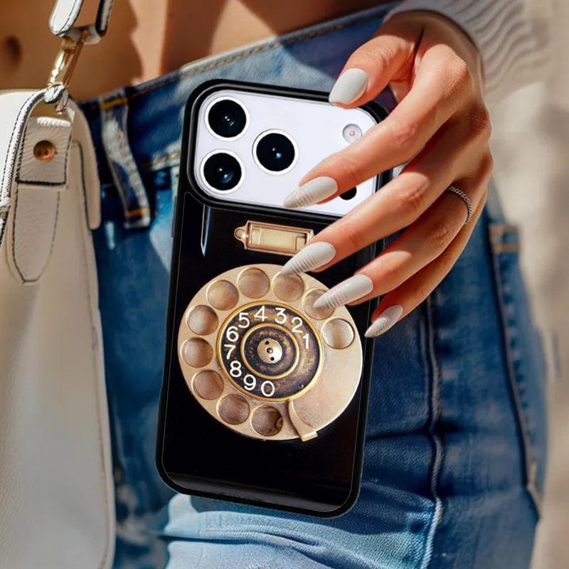 Retro rotary dial telephone Phone Case For iPhone 17 Air 14 15 13 12 Max Cover For Apple 16e 11 Pro Max Plus Coque