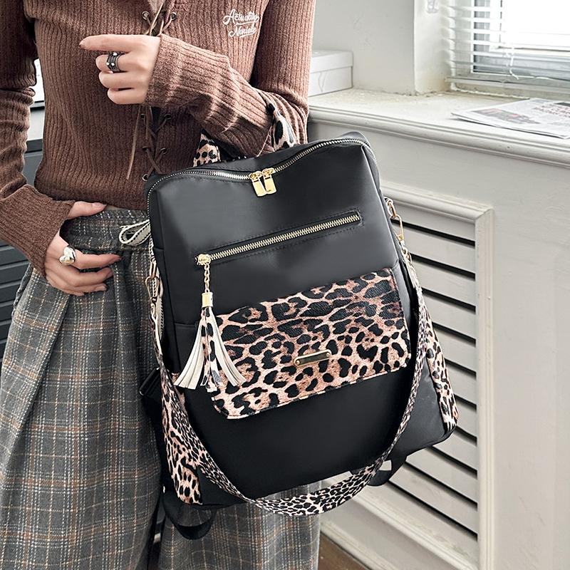 Tassel Large Capacity Women's Nylon Backpack Outdoor Lightweight Travel Backpack