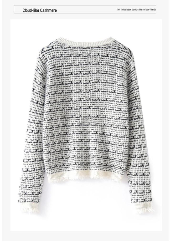 Lekasha Women's Cashmere Cardigan - Coco Style, Round Neck, Fashionable Knitwear for Autumn/Winter