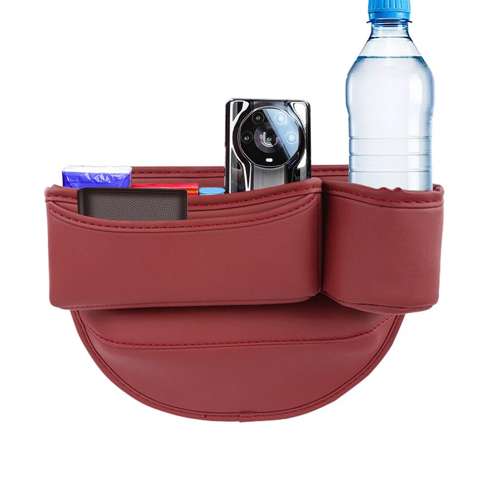 Cup Holder Bag For Car Multifunction Automotive Storage Pocket Faux Leather Console Organizer Console Crevice Filler Car
