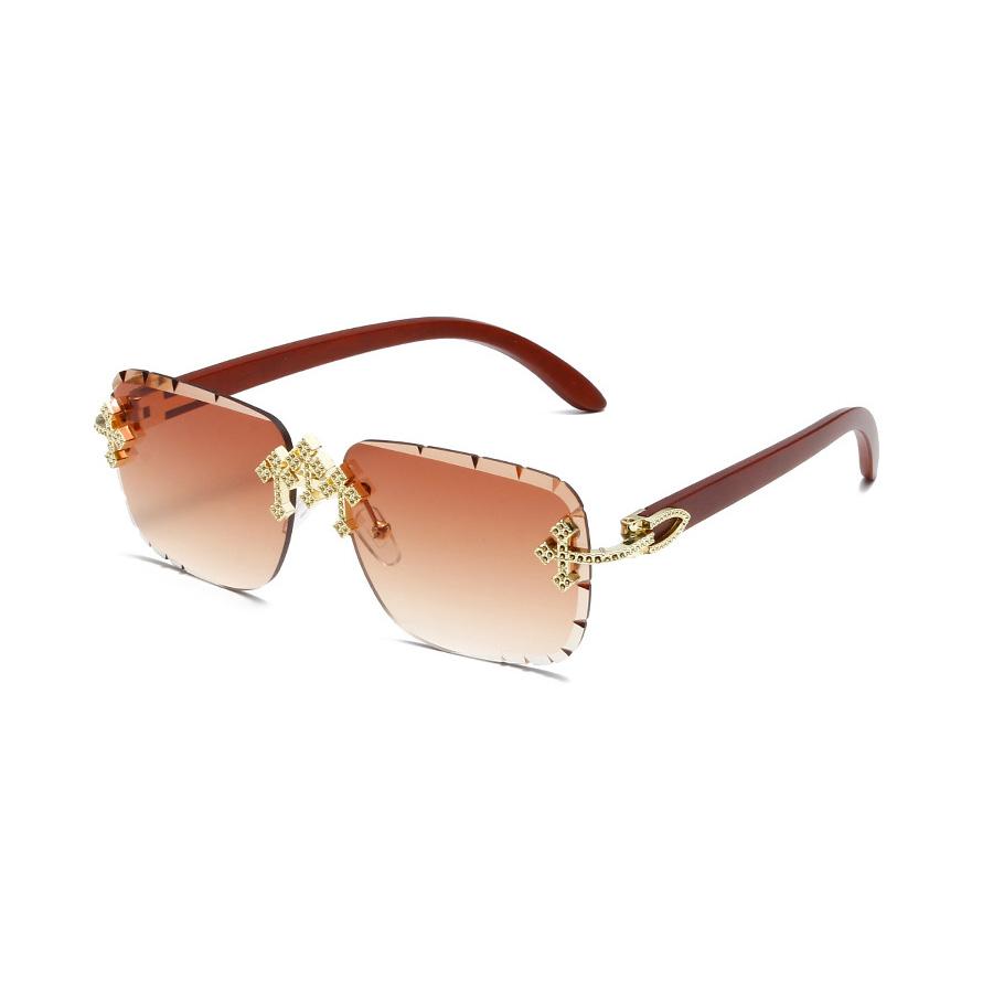 Modische Damen Randlose Sonnenbrille Premium Elegant Vintage Sommerurlaub Strandzubehör