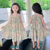 Floral Vest Dress Cool Pure Cotton Printed Middle and Large Children Primary School Kindergarten Korean Style Cotton Skirt
