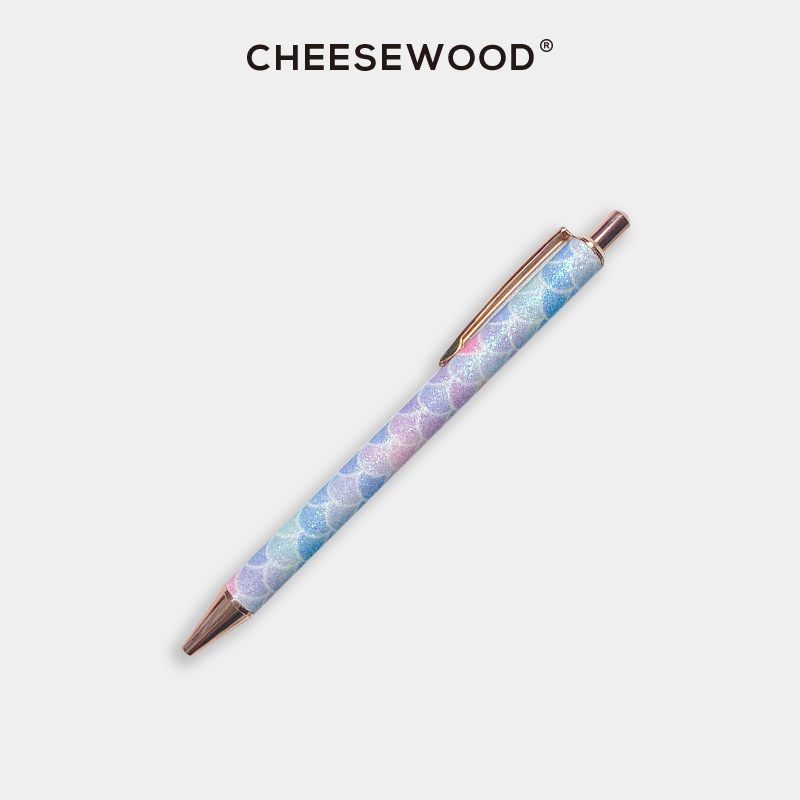 Qisiwu Color Glitter Long Tail Clip Document Folder Ticket Holder Student Book Office Mermaid Goose Tail Clip Good-looking Mermaid Metal Ballpoint Pen