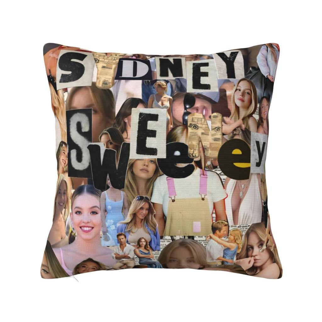 Sydney Sweeney American Actress Photo Pillow Cover Cushion Cover Square Pillow Case Pillowcases For Sofa Bedroom Home Decor