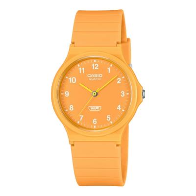 MQ-24B-9B Analog Biomass Plastic Orange Watch, Yellow, Unisex