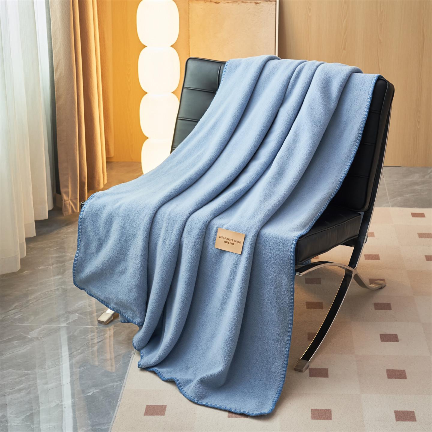 

2025 new solid color simple camel wool shell edge blanket nap sofa cover blanket double four seasons blanket 120x150cm 1pcs синий