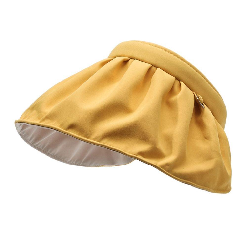 Topless Sun Protection Cap Sweet Foldable Visor Cap Fashion Female Shell Hat  Travel