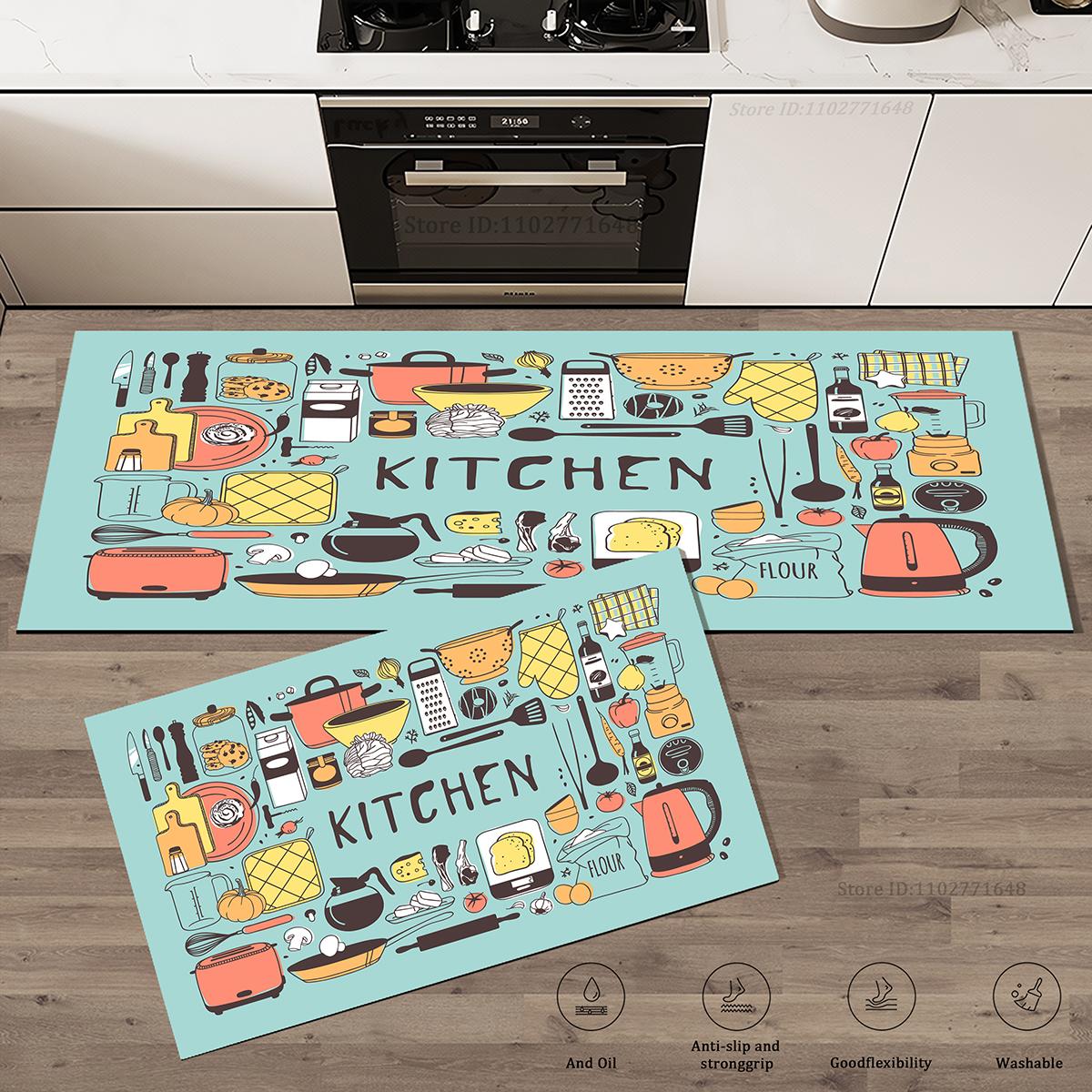 

Washable Absorbent Crystal Velvet Kitchen Floor Mat Waterproof and Non-slip Corner Rug Bedroom Hallway Entrance Doormat Carpet 40cmx60cm 1pc