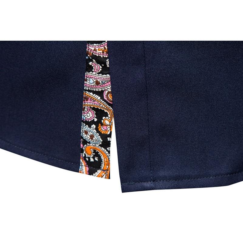 Herren Slim Fit Colorblock Langarmhemd