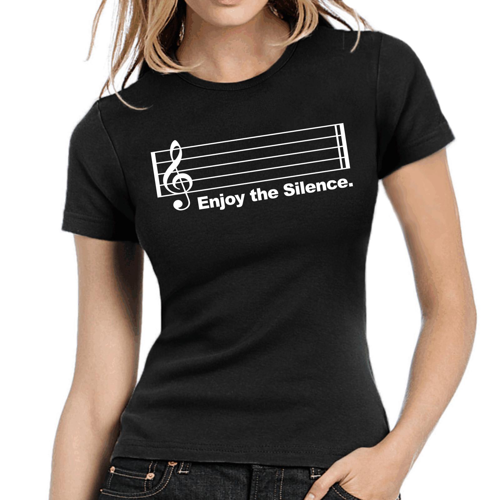 Enjoy the Silence Music Party Fun Sayings Women Lady Girlie T-Shirt Mens Womens Tees Top 2XL