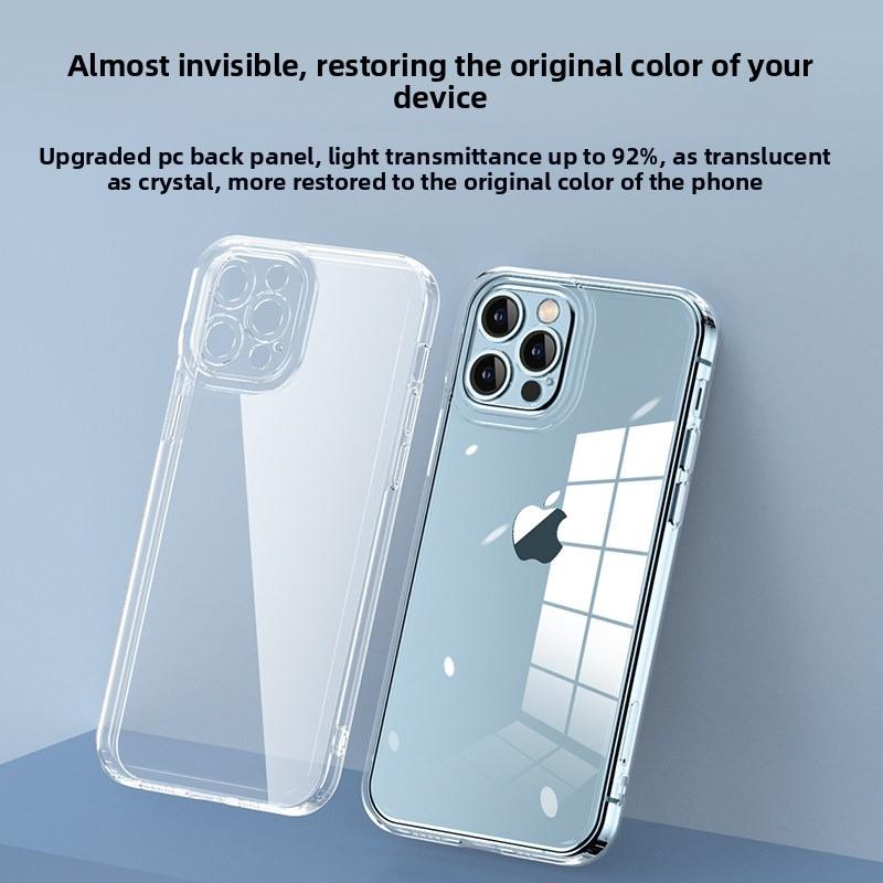 Phone Case For iPhone 17 Air 16 15 14 7 8 Plus 13 12 11 Pro Max Clear Bumper Hard Silicone Luxury Transparent Shockproof Cover